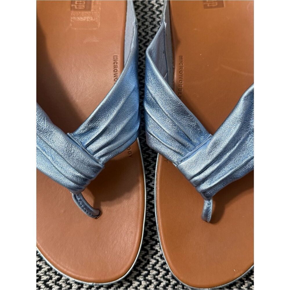 FitFlop Metallic Sky Blue Twiss Open Toe Sandals - Picture 2 of 9